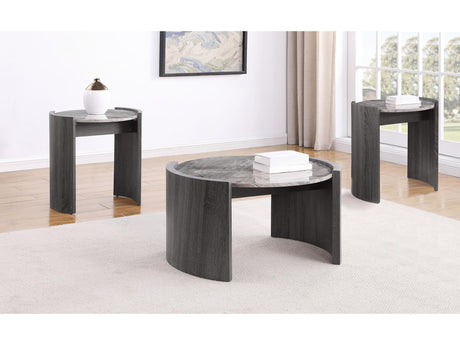 Gladstone Distressed Grey 3-piece Coffee and End Table Set - Ornate Home