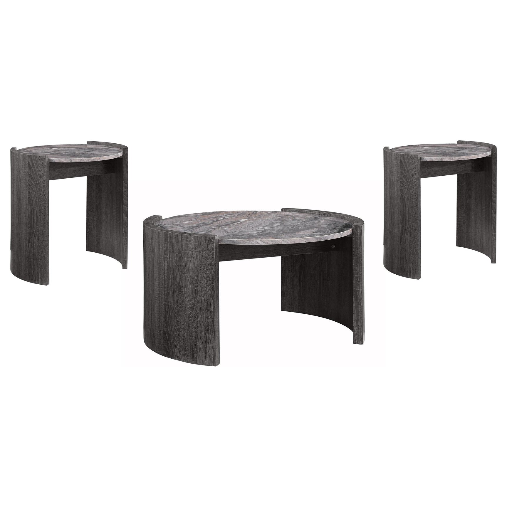 Gladstone Distressed Grey 3-piece Coffee and End Table Set - Ornate Home