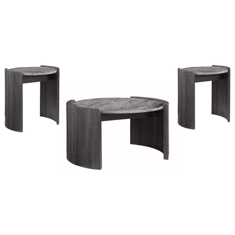 Gladstone Distressed Grey 3-piece Coffee and End Table Set - Ornate Home