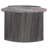 Gladstone Distressed Grey Round Faux Marble Top Coffee Table - Ornate Home