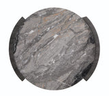 Gladstone Distressed Grey Round Faux Marble Top Coffee Table - Ornate Home