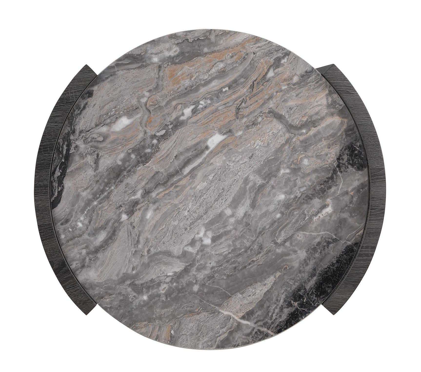 Gladstone Distressed Grey Round Faux Marble Top Coffee Table - Ornate Home