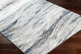 Glain Gray & Blue Marble Area Rug - Ornate Home