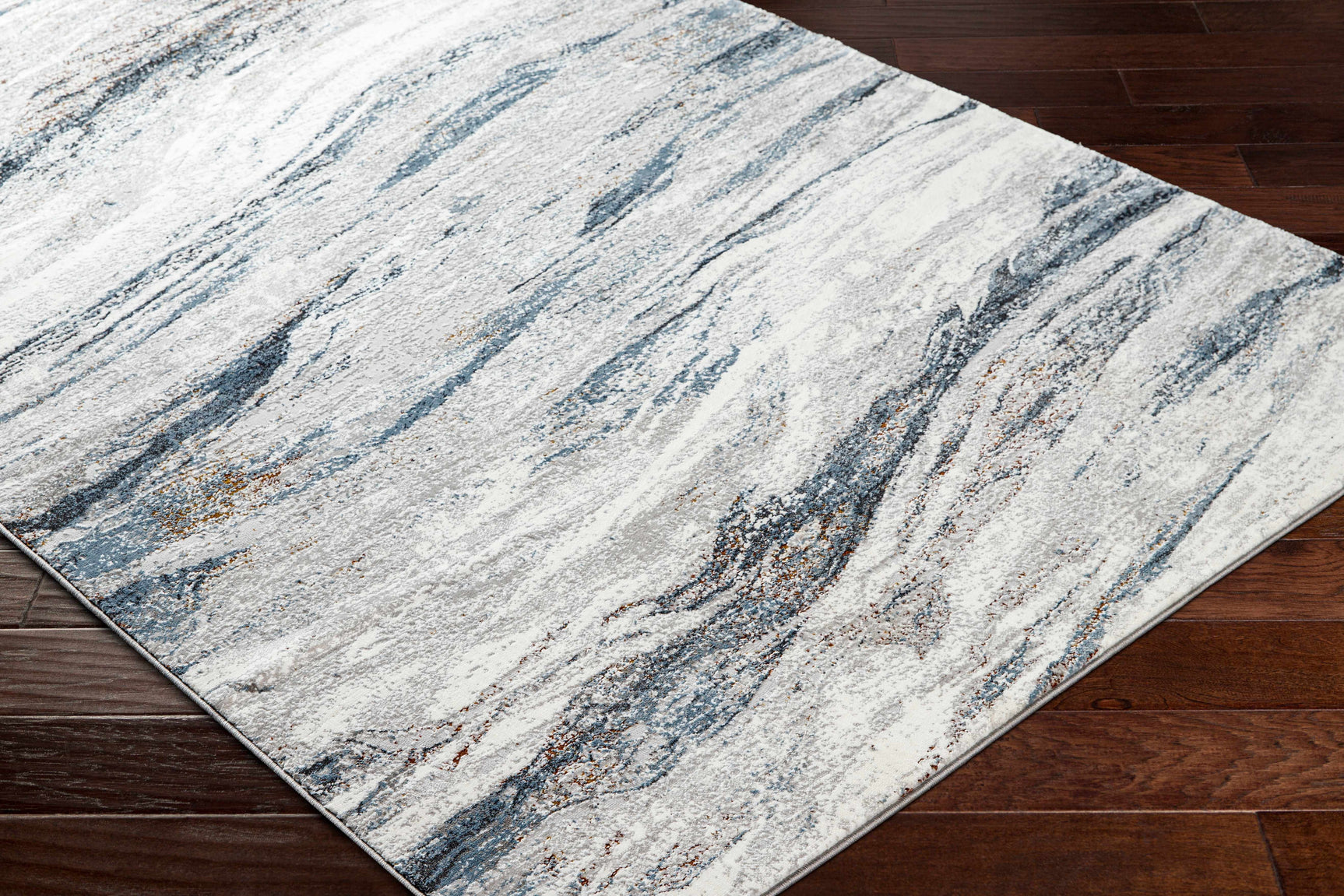 Glain Gray & Blue Marble Area Rug - Ornate Home