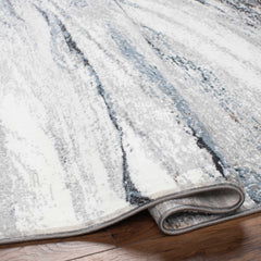 Glain Gray & Blue Marble Area Rug - Ornate Home