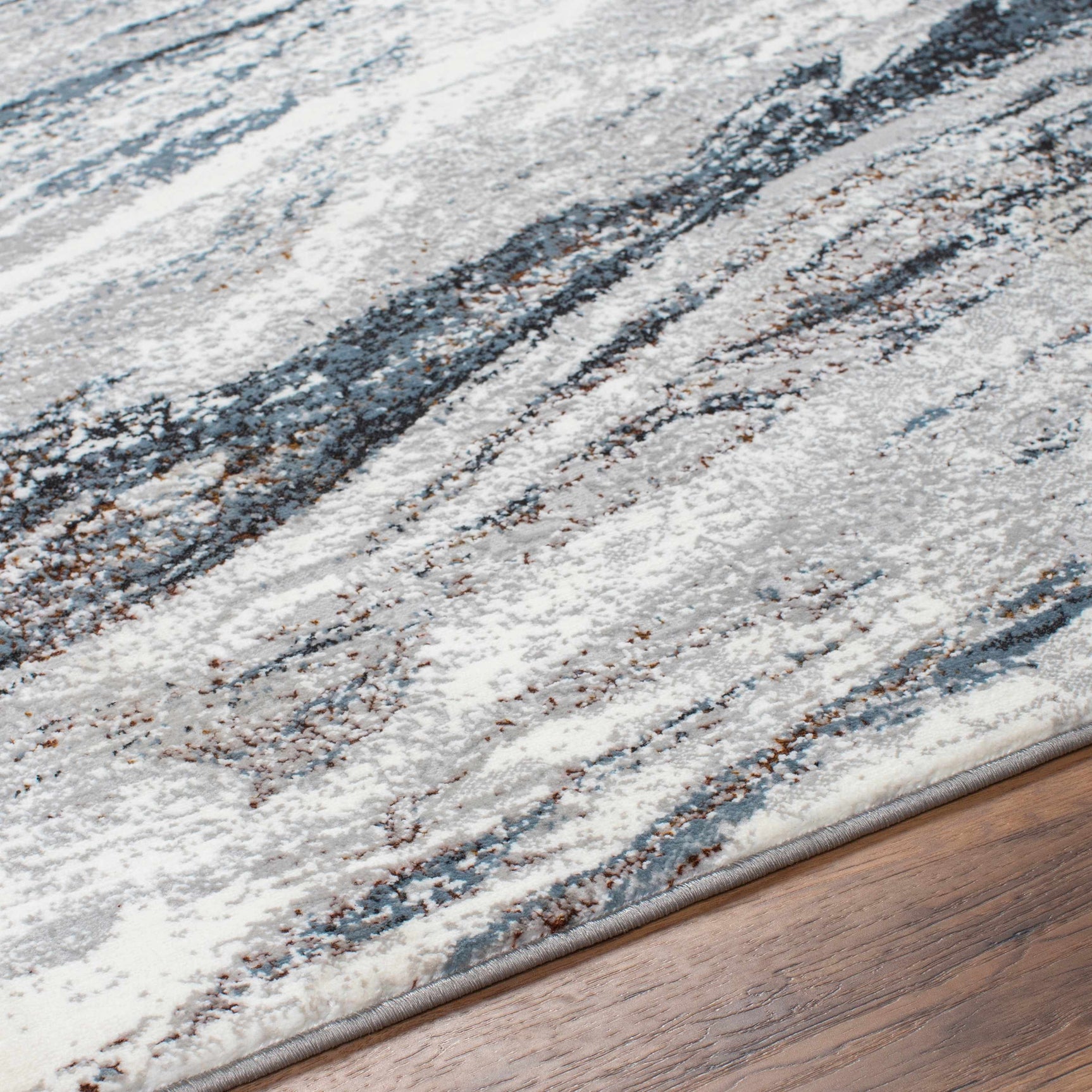 Glain Gray & Blue Marble Area Rug - Ornate Home