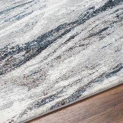 Glain Gray & Blue Marble Area Rug - Ornate Home