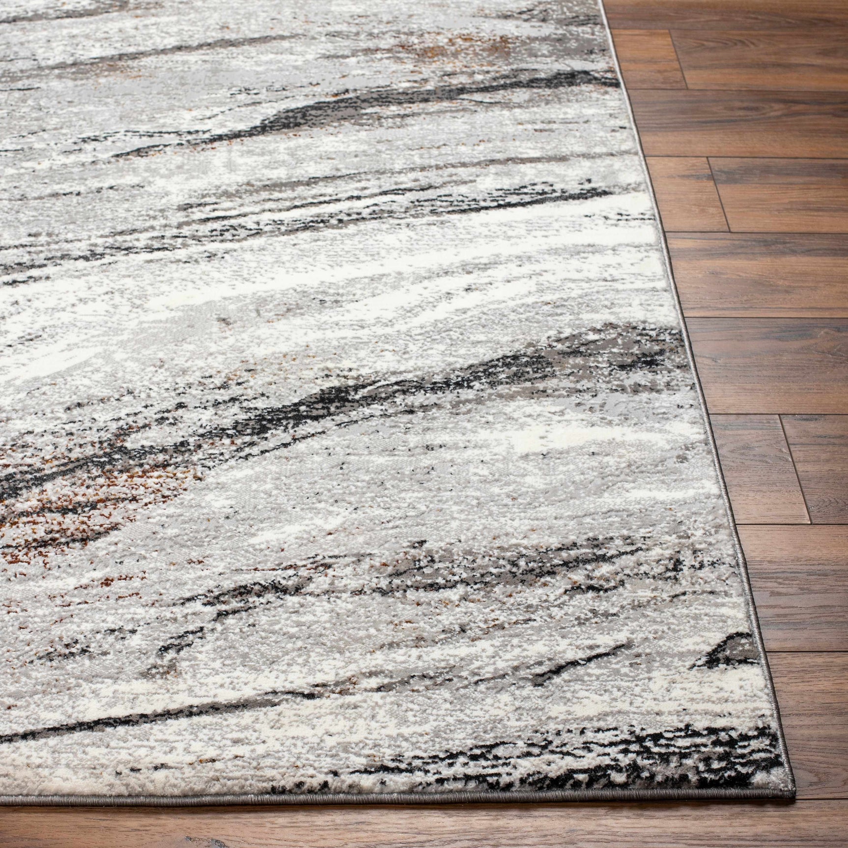 Glain Gray & Brown Marble Area Rug - Clearance - Ornate Home