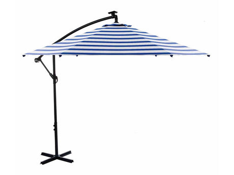 Glam Blue/White/Black Cantilever Umbrella - Ornate Home