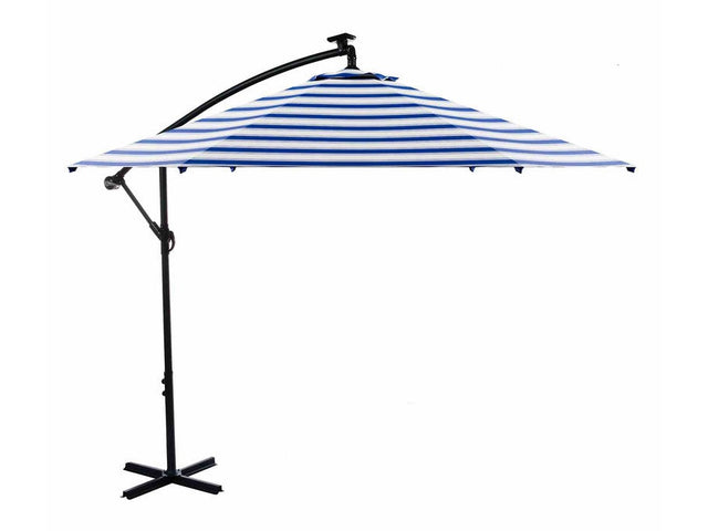 Glam Blue/White/Black Cantilever Umbrella - Ornate Home
