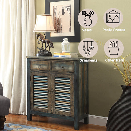 Glancio Oak Console Cabinet - Ornate Home