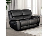 Glarus Black Loveseat Manual Recliner - Ornate Home