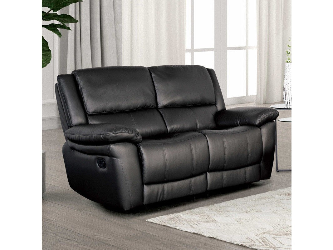 Glarus Black Loveseat Manual Recliner - Ornate Home