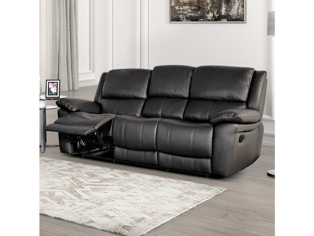 Glarus Black Sofa Manual Recliner - Ornate Home