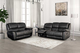 Glarus Black Sofa Manual Recliner - Ornate Home