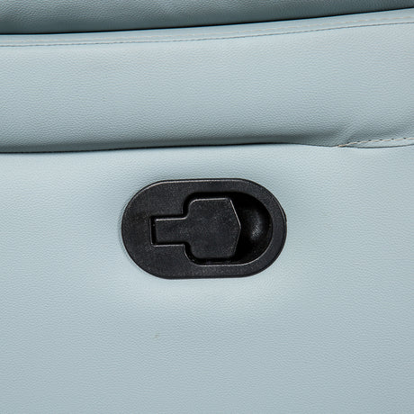 Glarus Powder Blue Leather Match Reclining Loveseat - Ornate Home