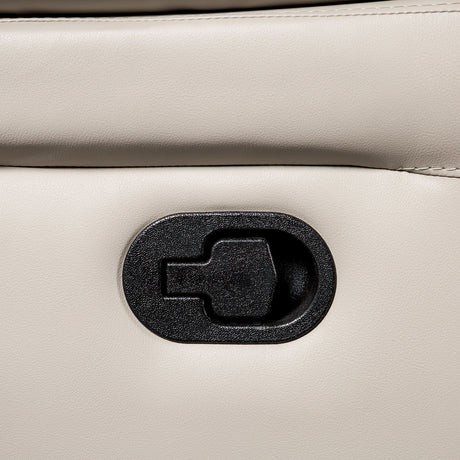 Glarus White Leather Match Reclining Loveseat - Ornate Home