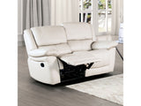Glarus White Leather Match Reclining Loveseat - Ornate Home