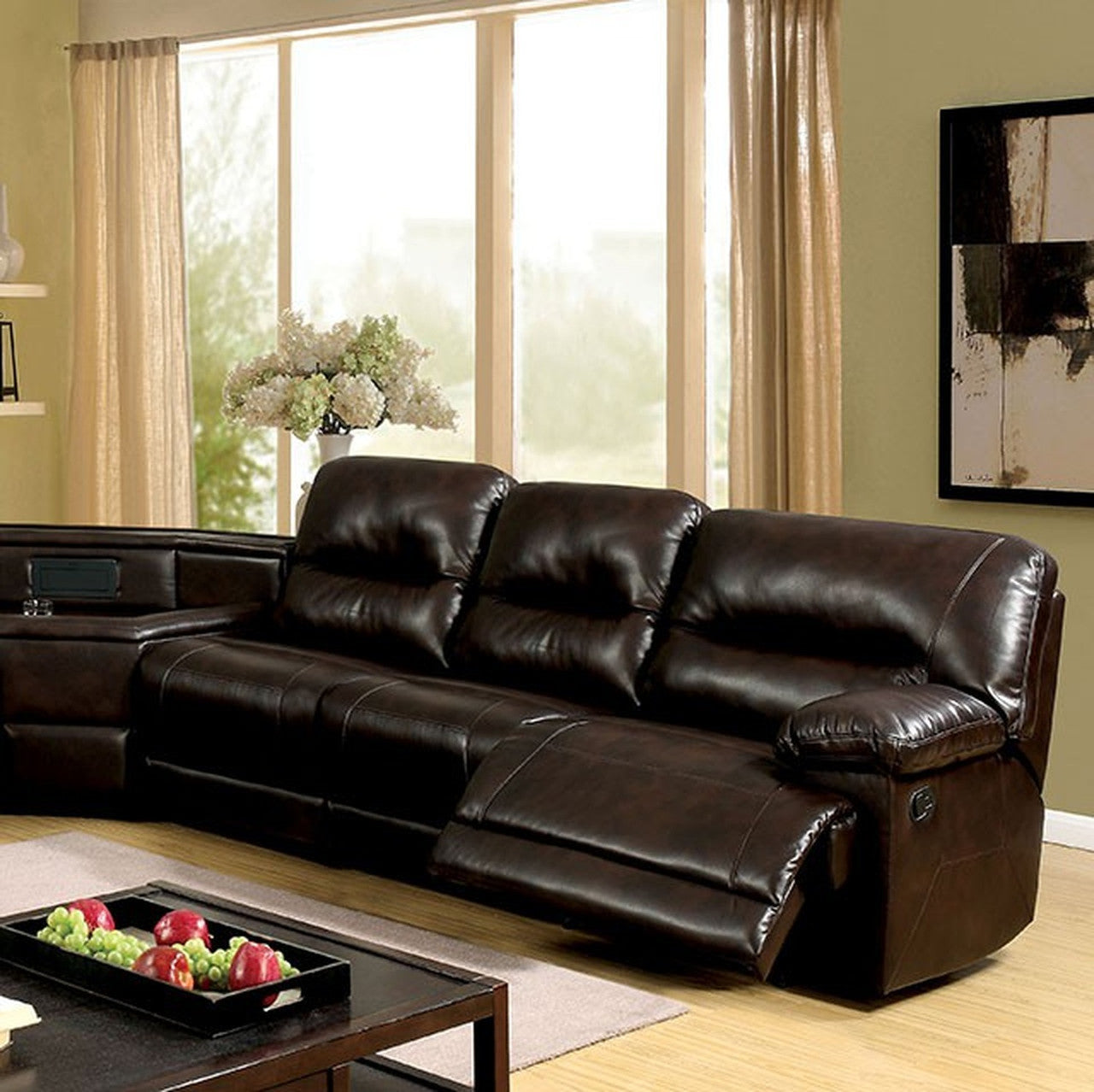 Glasgow Dark Brown Sectional - Ornate Home