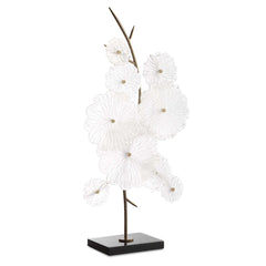 Glass Gold/White Garden Table Sculpture - Ornate Home