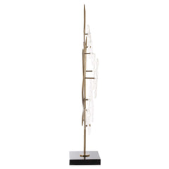 Glass Gold/White Garden Table Sculpture - Ornate Home