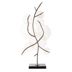Glass Gold/White Garden Table Sculpture - Ornate Home
