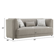 Glenda Gray Sofa w/3 Pillows - Ornate Home