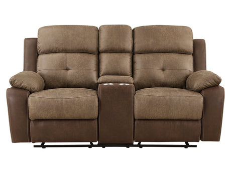 Glendale Brown Double Glider Reclining Loveseat - Ornate Home