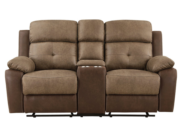 Glendale Brown Double Glider Reclining Loveseat - Ornate Home