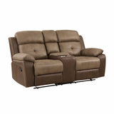 Glendale Brown Double Glider Reclining Loveseat - Ornate Home