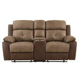 Glendale Brown Double Glider Reclining Loveseat - Ornate Home