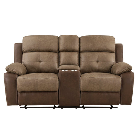 Glendale Brown Double Glider Reclining Loveseat - Ornate Home