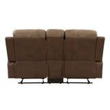 Glendale Brown Double Glider Reclining Loveseat - Ornate Home