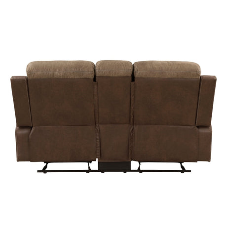 Glendale Brown Double Glider Reclining Loveseat - Ornate Home