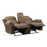 Glendale Brown Double Glider Reclining Loveseat - Ornate Home