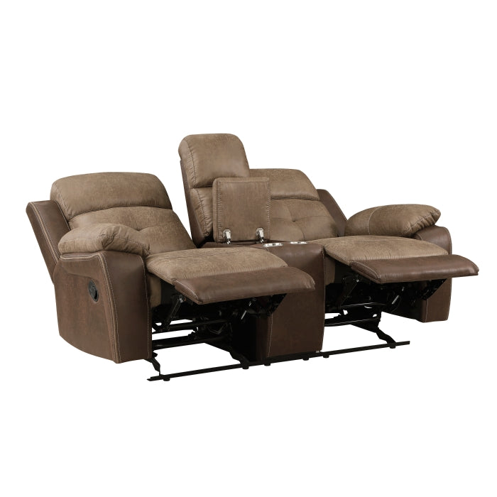 Glendale Brown Double Glider Reclining Loveseat - Ornate Home