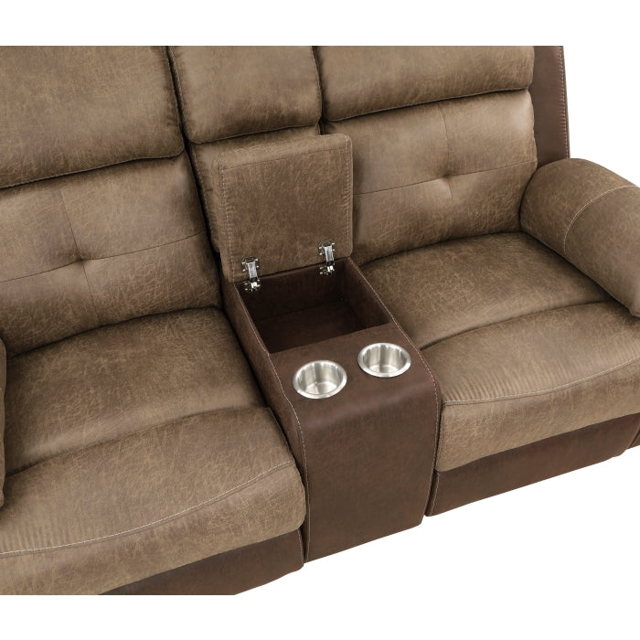 Glendale Brown Double Glider Reclining Loveseat - Ornate Home