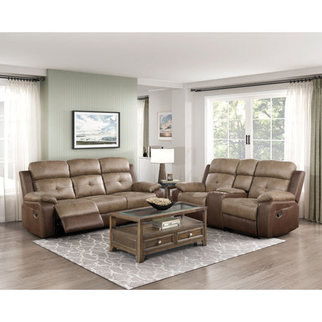 Glendale Brown Double Glider Reclining Loveseat - Ornate Home