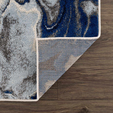 Glendon Cream Blue Marble Rug - Clearance - Ornate Home