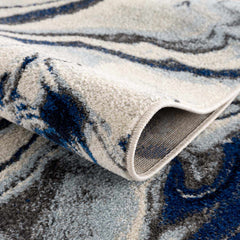 Glendon Cream Blue Marble Rug - Clearance - Ornate Home
