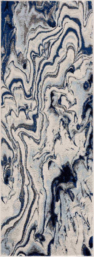 Glendon Cream Blue Marble Rug - Clearance - Ornate Home