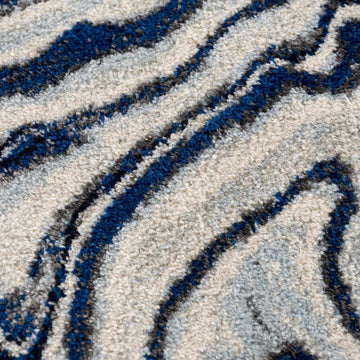 Glendon Cream Blue Marble Rug - Clearance - Ornate Home