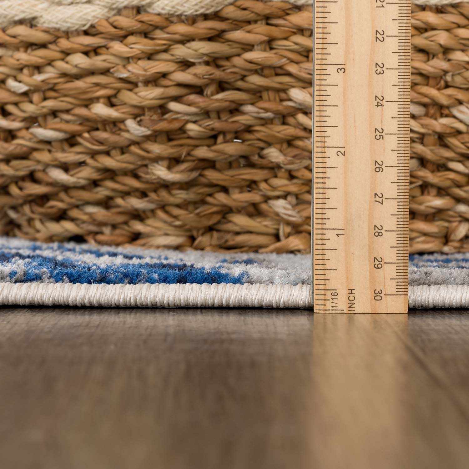 Glendon Cream Blue Marble Rug - Ornate Home