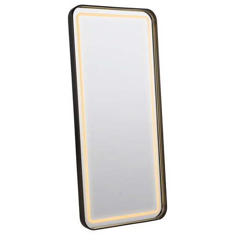 Glendora Black LED Standing Mirror with Bluetooth Speaker - Ornate Home