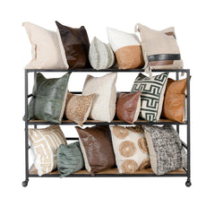 Glendora Black/Natural Rack - Ornate Home