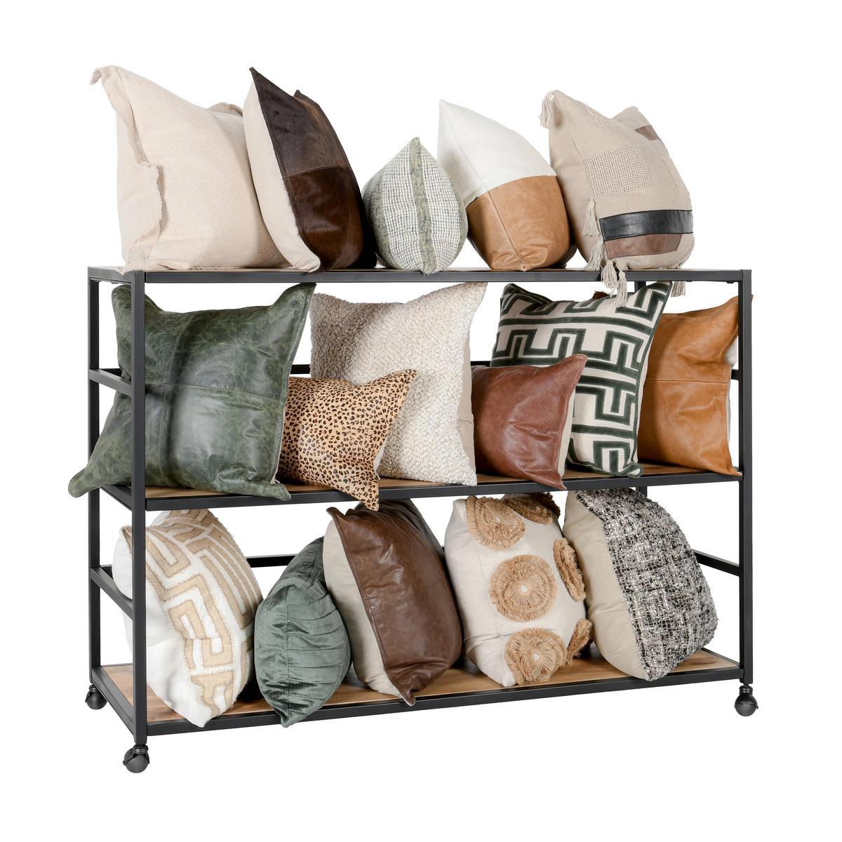 Glendora Black/Natural Rack - Ornate Home