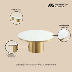 Glenn Coffee Table and End Table in Gold (set of 2) - Ornate Home