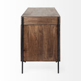 Glenn Dark Brown/Black Wood 3 Drawer Office Desk - Ornate Home