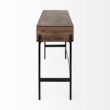 Glenn Dark Brown/Black Wood 4 Drawer Console Table - Ornate Home