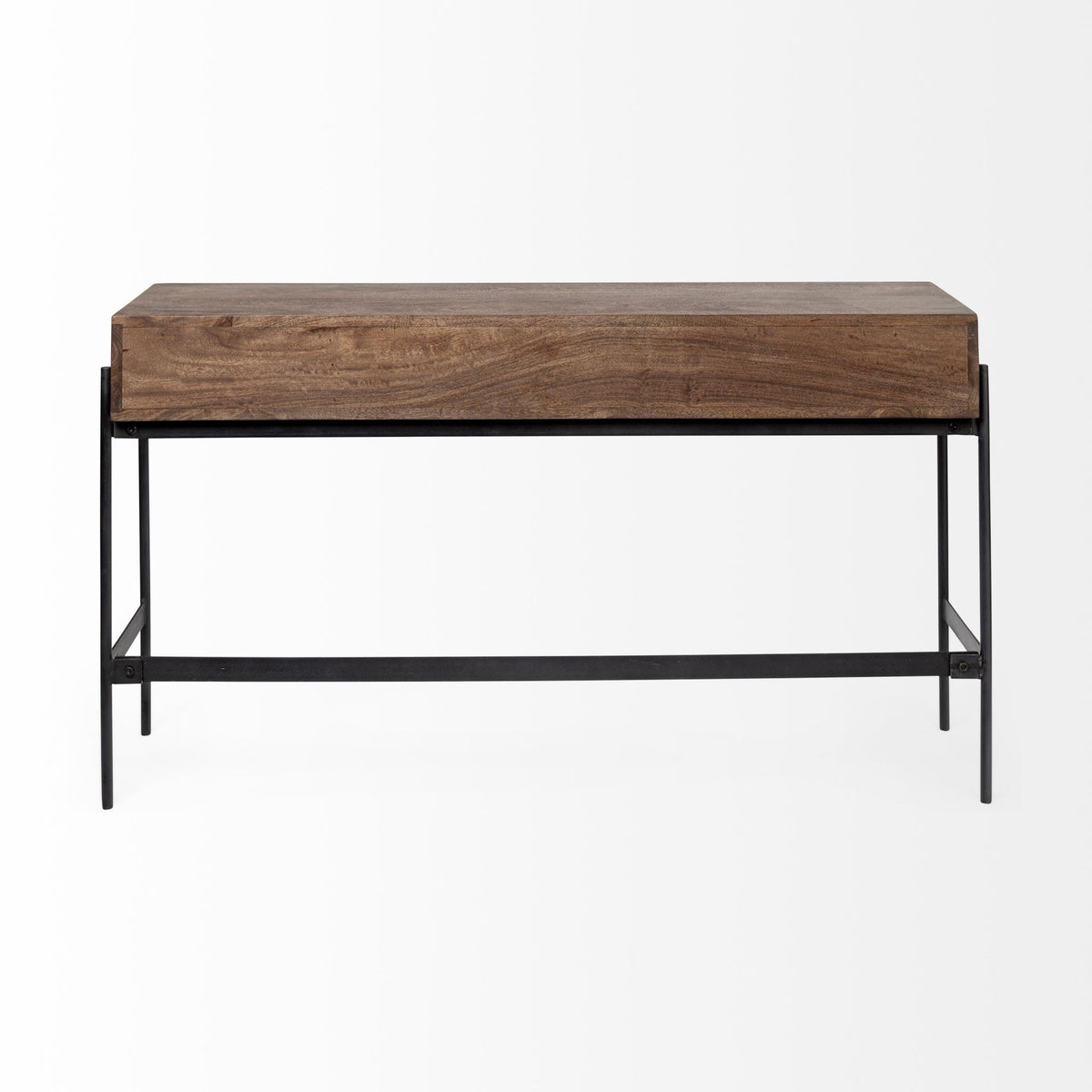Glenn Dark Brown/Black Wood 4 Drawer Console Table - Ornate Home